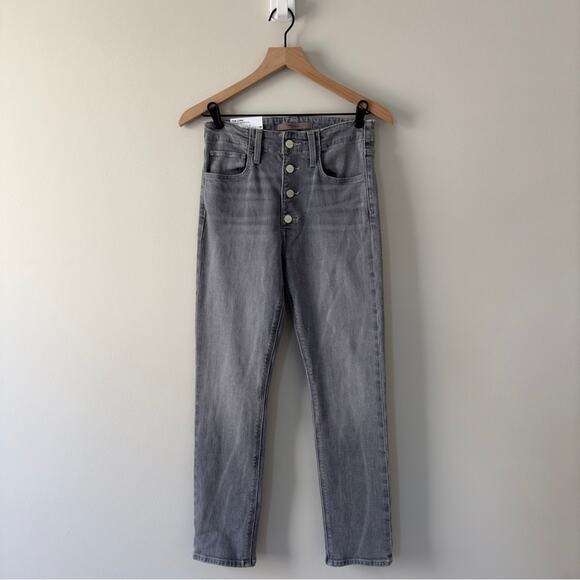 Joe’s The Luna High Rise Cigarette Crop Jeans Gray button fly skinny pockets NWT